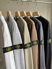 Stone Island Sweatshirt lente en zomer nieuw 7-kleuren basic klassiek badstof sweatshirt met ronde leiderpatch