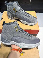 #Air Jordan 12 “Dark Grey” suède cool grijze hoge basketbalschoenen