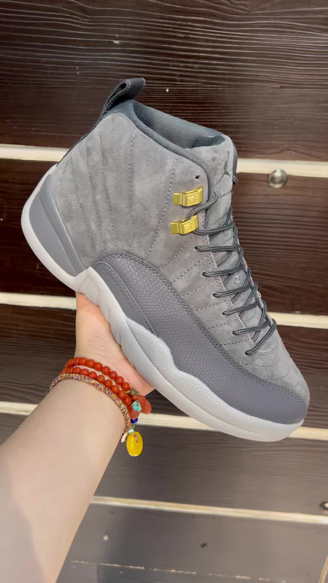 #Air Jordan 12 “Dark Grey” suède cool grijze hoge basketbalschoenen