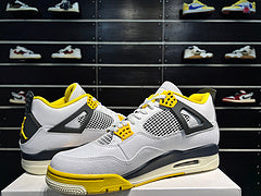 #Air Jordan 4 "Vivid Sulphur" 4e generatie kokosnoot wit gele mid-top basketbalschoenen