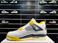 #Air Jordan 4 "Vivid Sulphur" 4e generatie kokosnoot wit gele mid-top basketbalschoenen