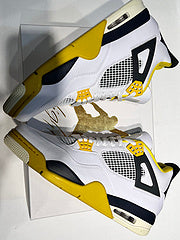 #Air Jordan 4 "Vivid Sulphur" 4e generatie kokosnoot wit gele mid-top basketbalschoenen