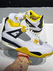 #Air Jordan 4 "Vivid Sulphur" 4e generatie kokosnoot wit gele mid-top basketbalschoenen