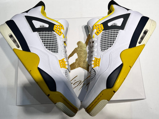 #Air Jordan 4 "Vivid Sulphur" 4e generatie kokosnoot wit gele mid-top basketbalschoenen