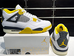 #Air Jordan 4 "Vivid Sulphur" 4e generatie kokosnoot wit gele mid-top basketbalschoenen