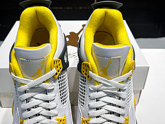 #Air Jordan 4 "Vivid Sulphur" 4e generatie kokosnoot wit gele mid-top basketbalschoenen