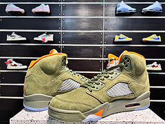 #Air Jordan 5 "Olive" 5e generatie olijfgroene hoge basketbalschoenen