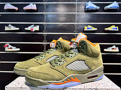 #Air Jordan 5 "Olive" 5e generatie olijfgroene hoge basketbalschoenen