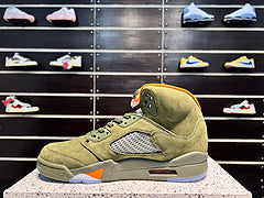 #Air Jordan 5 "Olive" 5e generatie olijfgroene hoge basketbalschoenen