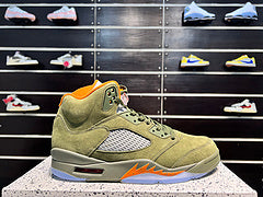 #Air Jordan 5 "Olive" 5e generatie olijfgroene hoge basketbalschoenen