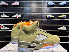 #Air Jordan 5 "Olive" 5e generatie olijfgroene hoge basketbalschoenen