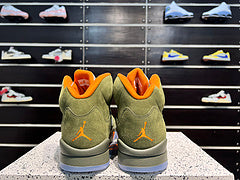 #Air Jordan 5 "Olive" 5e generatie olijfgroene hoge basketbalschoenen