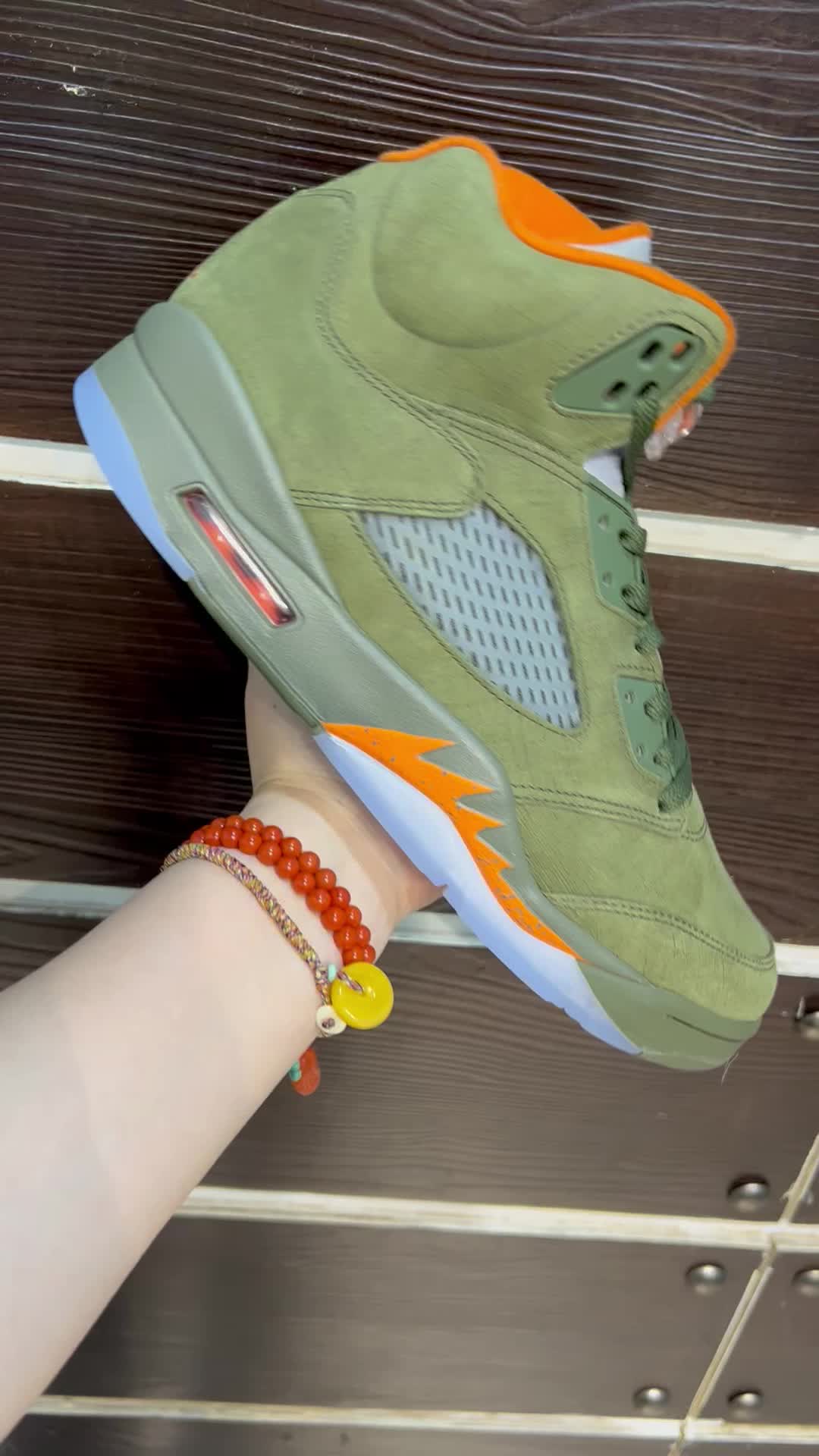 #Air Jordan 5 "Olive" 5e generatie olijfgroene hoge basketbalschoenen