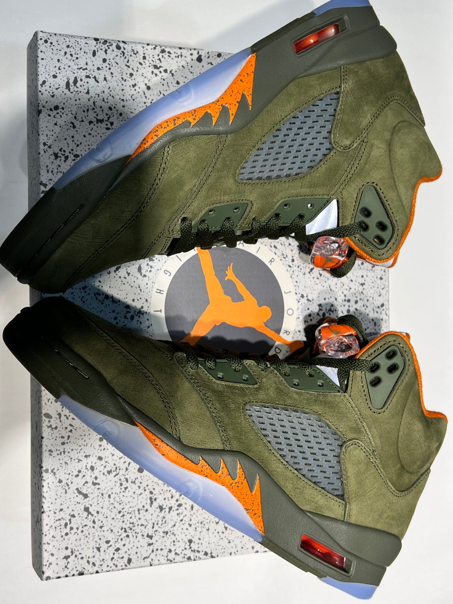 #Air Jordan 5 "Olive" 5e generatie olijfgroene hoge basketbalschoenen