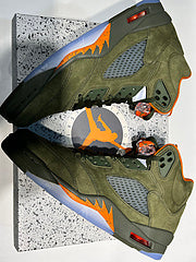 #Air Jordan 5 "Olive" 5e generatie olijfgroene hoge basketbalschoenen