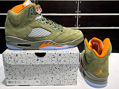 #Air Jordan 5 "Olive" 5e generatie olijfgroene hoge basketbalschoenen