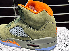 #Air Jordan 5 "Olive" 5e generatie olijfgroene hoge basketbalschoenen