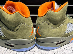 #Air Jordan 5 "Olive" 5e generatie olijfgroene hoge basketbalschoenen